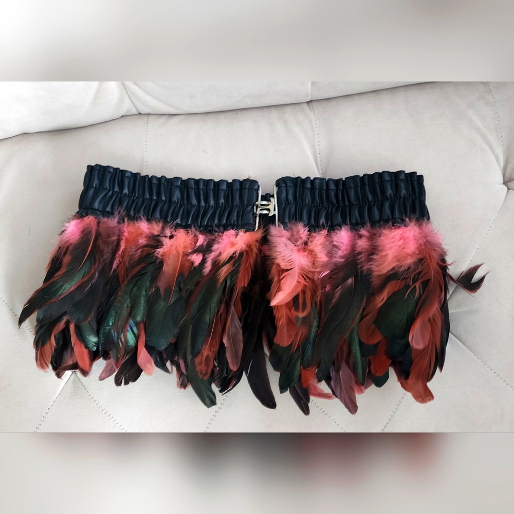 Be Wicked Feather Belt Size S/M Fantasy Lingerie Skirt